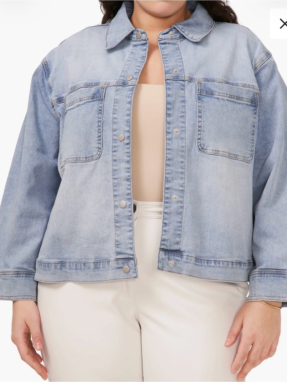 1.STATE Big Pocket Crop Denim Jacket